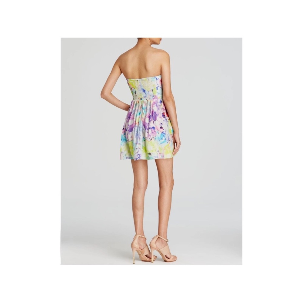 Parker Lily Multicolor Silk Strapless Dress - Picture 2 of 7